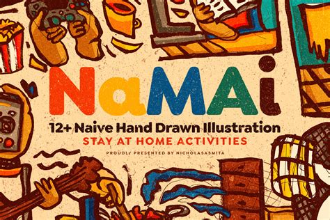 Namai 12 Naive Hand Drawn Illustrations Graphic by nicholasasmita ...