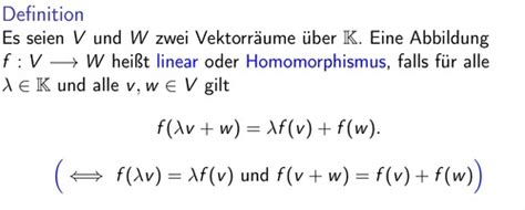 Lineare Abbildung Und Darstellungsmatrizen Flashcards Quizlet