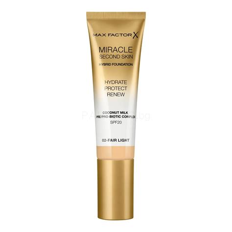 Max Factor Miracle Second Skin Spf20 Фон дьо тен за жени 30 Ml Нюанс 02