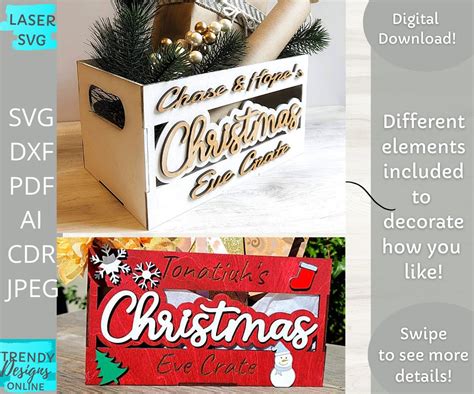 Christmas Crate Svg Christmas Eve Treats Box Svg Digital Etsy UK