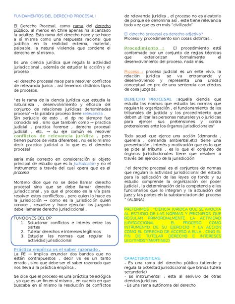 Derecho Procesal P1 Apuntes Prole 1 C FUNDAMENTOS DEL DERECHO