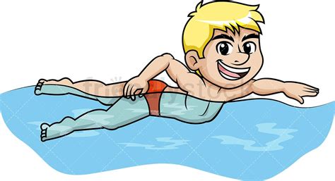 Man Swimming In The Water Cartoon Vector Clipart FriendlyStock