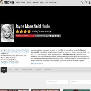 Jayne Mansfield Nude Naked Porn Content Review Nude Celebrities List Like Mrskin