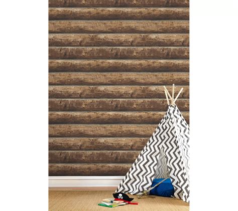 NextWall Log Cabin Peel and Stick Wallpaper Roll - QVC.com