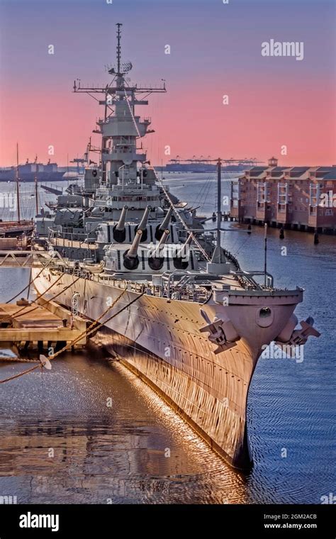 Uss Wisconsin Bb Norfolk Va Upper View Of The Uss Wisconsin Which