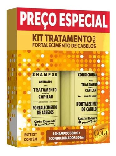 Kit Shampoo Condicionador Anticaspa Tratamento Gota Dourada Frete Gr Tis