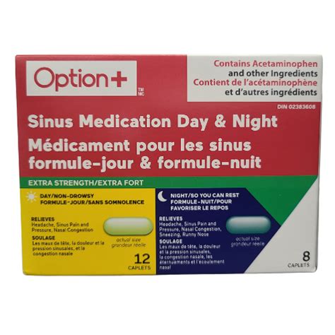 Option Sinus Medication Day And Night Extra Strength 20 Caplets Pharmacy For Life