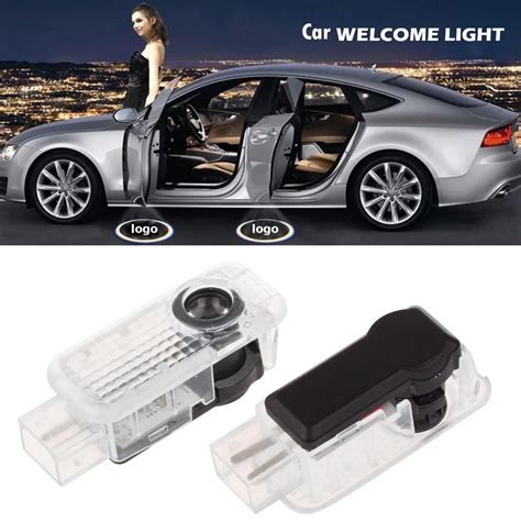 2pcs Led Car Door Welcome Light Laser Projector Logo Ghost Shadow Light For Audi Logo Power Audi