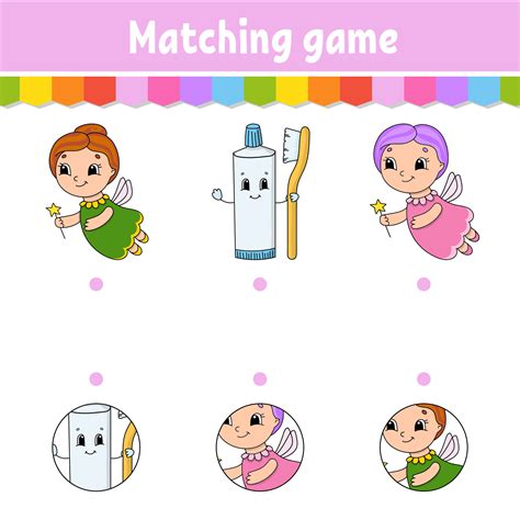 Matching Game For Kids Education Developing Worksheet Draw A Line