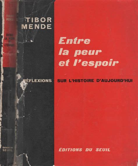 Buy Entre La Peur Et Lespoir Reflexions Sur Lhistoire Daujourdhui