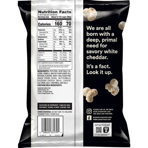 Smartfood Popcorn White Cheddar Flavored Popcorn 2 Oz Bag