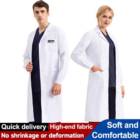 Lab Coat White Lab Gown Short Sleeve Long Sleeve Laboratory Gown White