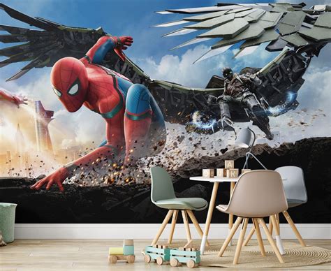 Spiderman Wall Mural Spider-man Wallpaper Nursery Decor - Etsy