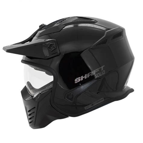 Casco Moto Shaft 225 Pilot Dual Abierto Black Brillante Motorising