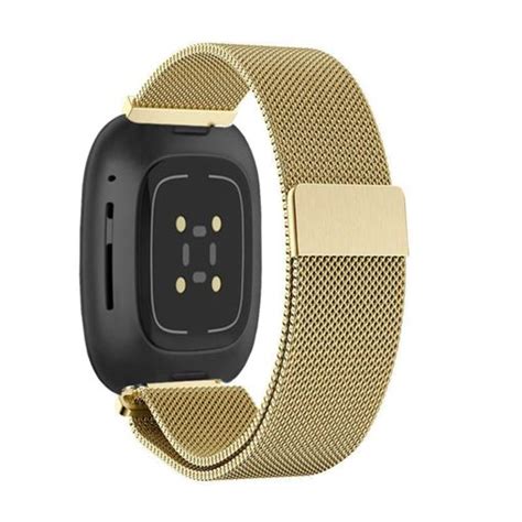 Correa Milanese Acero Inoxidable Loop Para Fitbit Versa 3 Oro Con