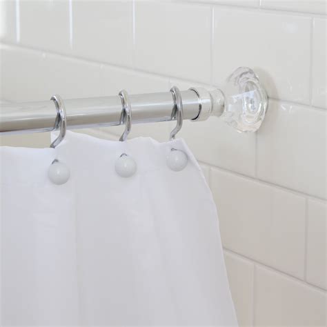 Splash Home Olena Adjustable Metal Shower Curtain Tension Rod For