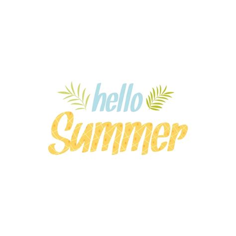 Premium Vector Hello Summer Pineapple Lettering Logo Background