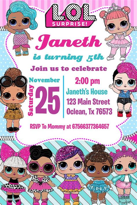 Pin By Angie Contreras On Digital Invitations Lol Dolls Suprise