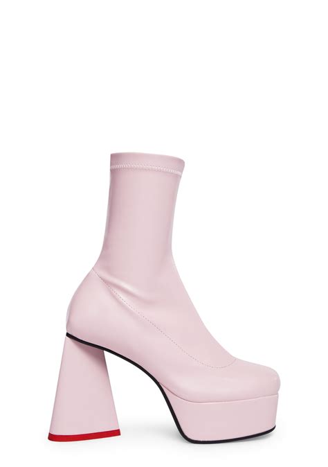 Lamoda Heart Heel Platform Ankle Boots Pink Dolls Kill