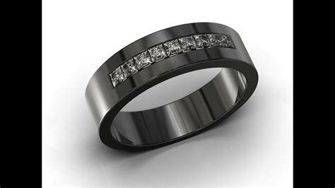 14k Black Gold Men Wedding Band Youtube