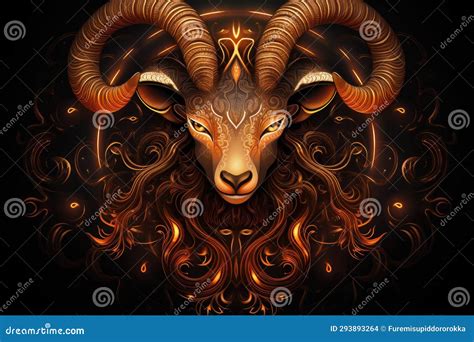 Zodiac Aries Symbol Aries is a Fire Sign Stock Photo - Image of animal ...