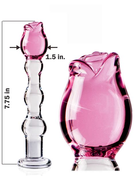 Icicles Glass Dildo Rose Shaped Tip G Spot Stimulator Hand Blown