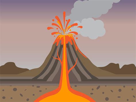 Volcano Cross Section Drawing