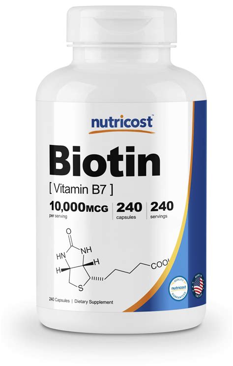 Nutricost Biotin Vitamin B7 10 000mcg 10mg 240 Capsules ExerciseN