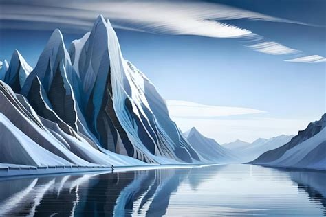 Premium AI Image | A painting of an iceberg by person