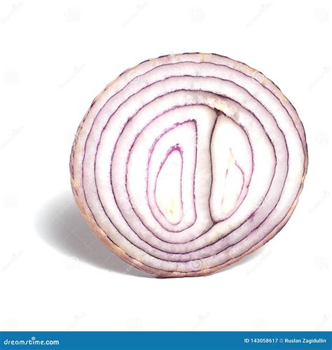 Sliced Red Onion Rings Isolated On White Background Stock Image Image