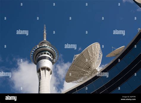 New Zealand North Island Auckland Satellite Dish At Tvnz Television New