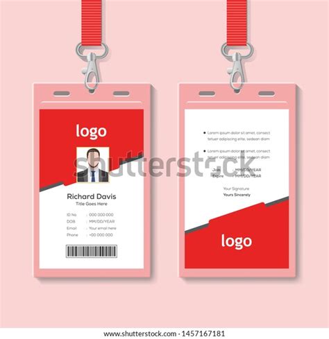 Creative Id Card Template Abstract Red Stock Vector Royalty Free