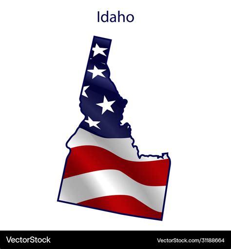 Idaho full american flag waving in wind Royalty Free Vector