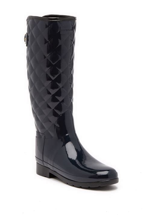 Hunter Original Refined High Gloss Quilted Waterproof Rain Boot