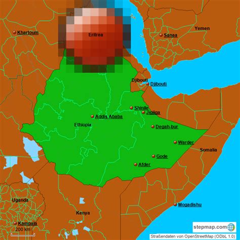 Stepmap Somali Regional State Of Ethiopia Landkarte F R Ethiopia