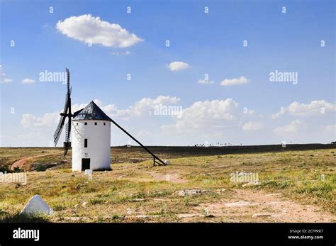 Windmill located in Castilla la Mancha in Spain Stock Photo - Alamy