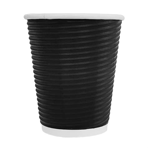 Fiesta Recyclable Hot Cup Ripple Wall Black 340ml 500 Pack CM544 Nisbets