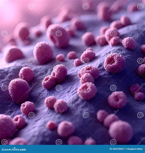 Macro Image of Many White Blood Cells Created Using AI Stock