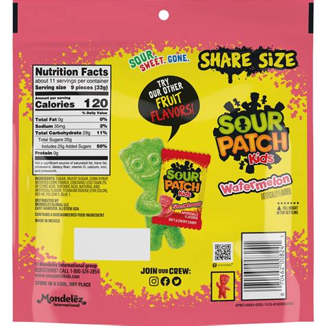 SOUR PATCH KIDS Watermelon Soft & Chewy Candy, Share Size, 12 oz | Pick