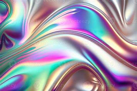 Illustration Of Holographic Liquid Background Holographic Iridescent