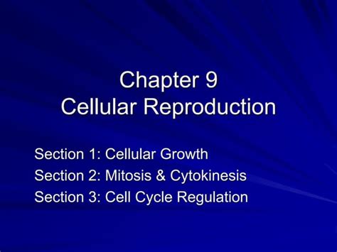 Chapter 9 Cellular Reproduction Science 8 Ppt