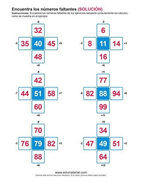 Encuentra Los N Meros Faltantes Set Edumaterial