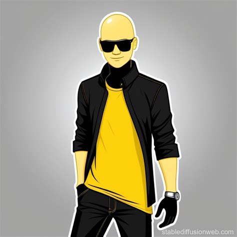 roblox thumbnail drawing of a yellow character with a black shirt and ...