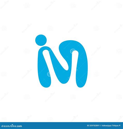 Letter Mi Liquid Blue Curves Logo Vector Stock Vector Illustration Of