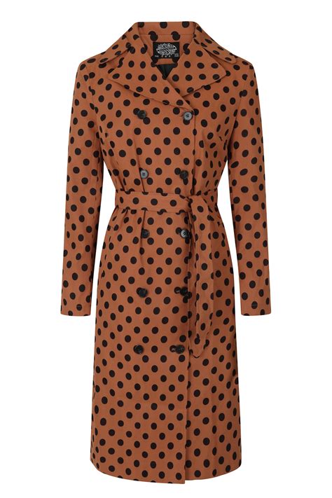 Nancy Trench Coat In Brown Hearts And Roses London