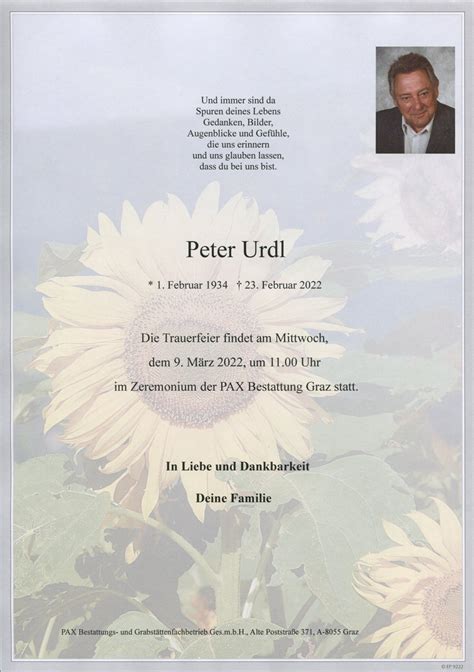 Parte F R Peter Urdl Pax Requiem