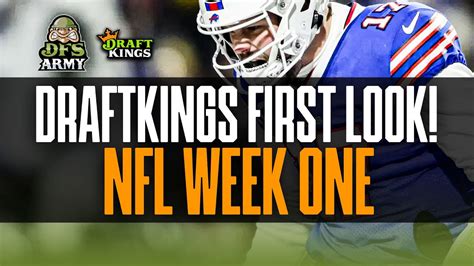 Nfl Week 1 Draftkings Dfs First Look Youtube