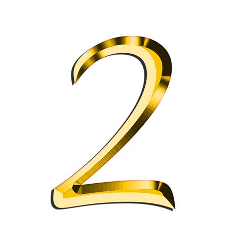 Golden Number 2 transparent PNG - StickPNG