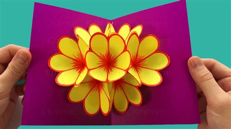 How To Make Pop Up Flower Card Step By | Best Flower Site