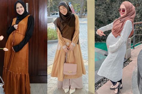 8 Ide Outfit Bumil Hijab Simpel Gayanya Chic Dan Nyaman